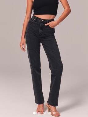 Abercrombie & Fitch 90’s Grunge Minimalist Indie Sleek Black and Grey Jeans-27/4